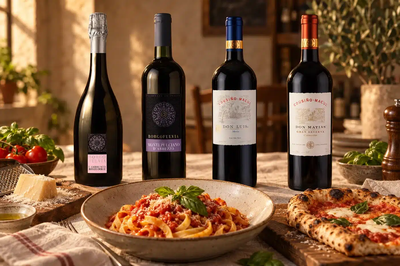 Pastas y pizza